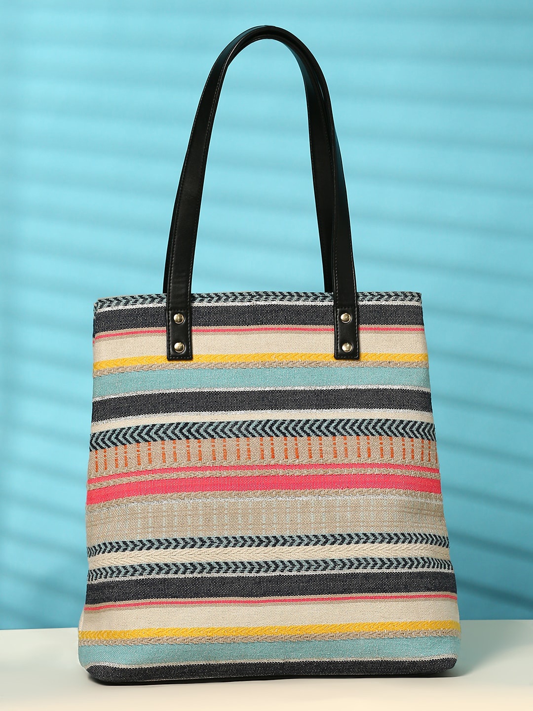 

Sangria Self Design Shoppers Tote Bag, Yellow