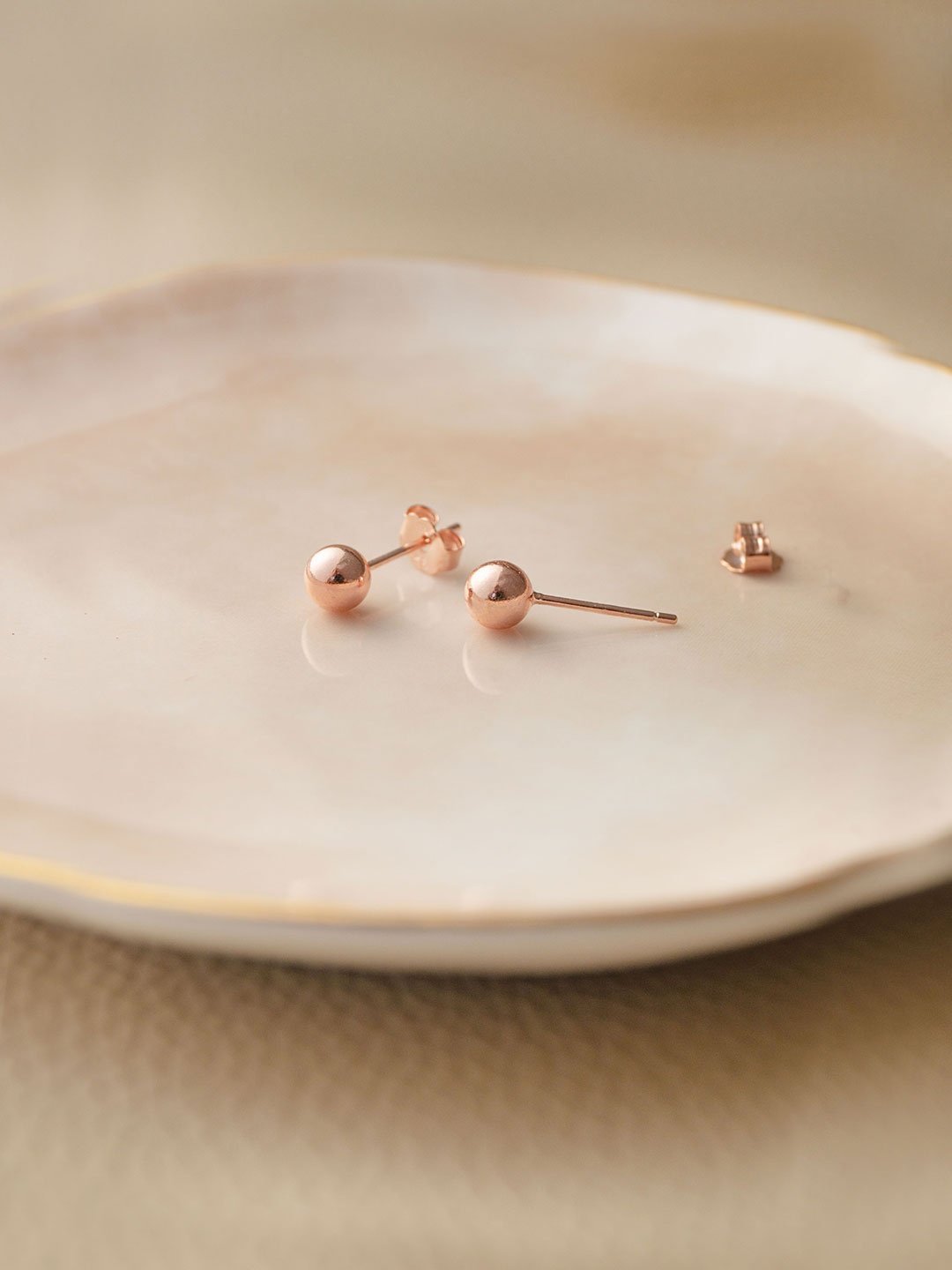

MANNASH Rose Gold-Plated Circular 925 Sterling Silver Studs Earrings