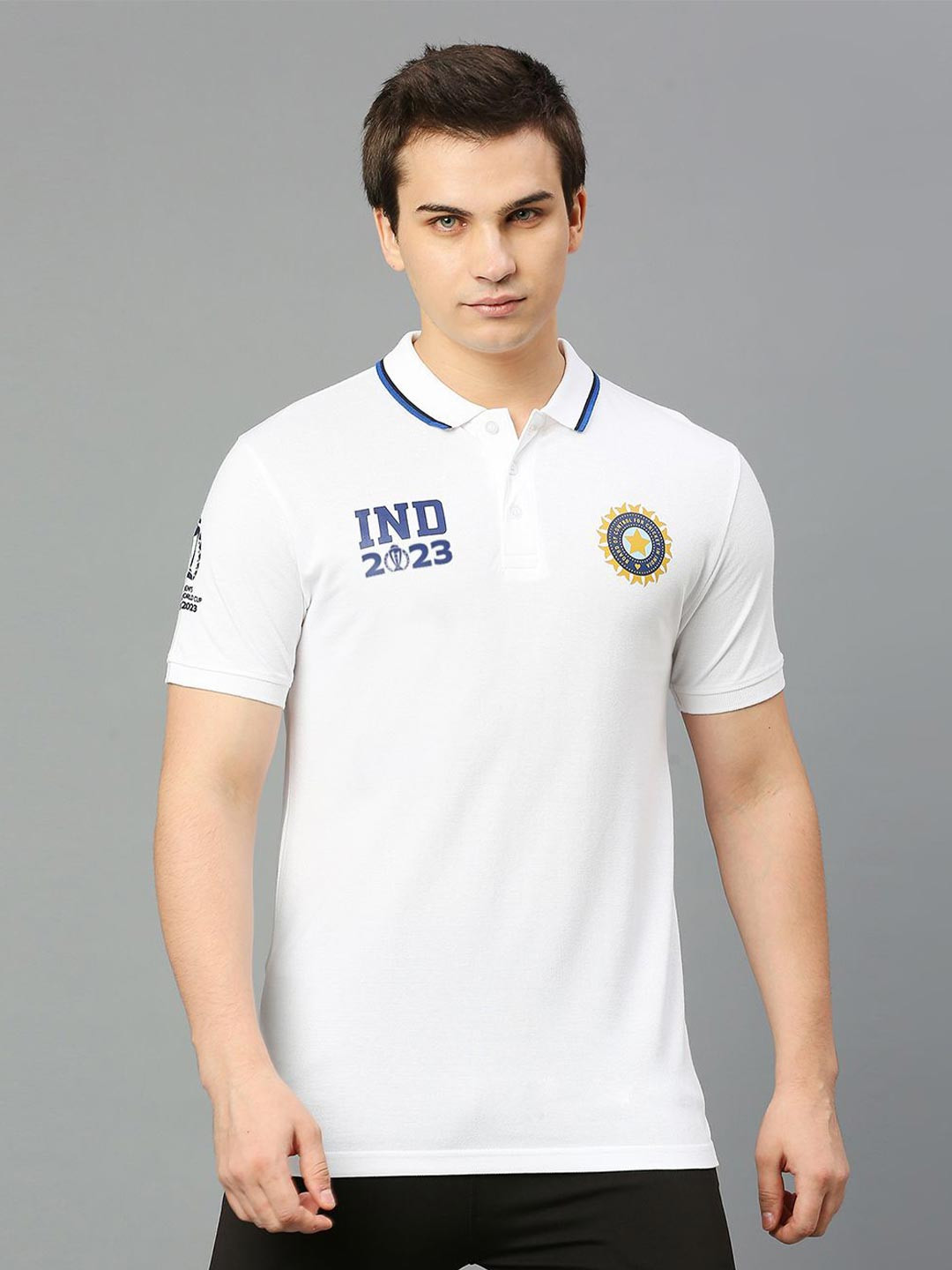 

FanCode Indian Cricket Team Printed Polo Collar Cotton Bio Finish T-shirt, White