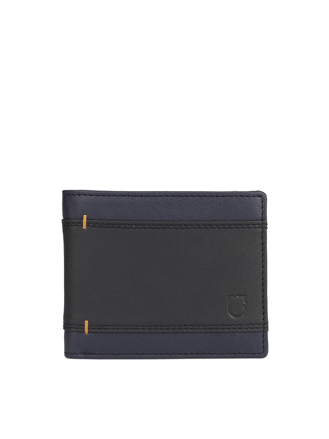 

Urbano Fashion Men Textured Leather Two Fold Wallet, Black