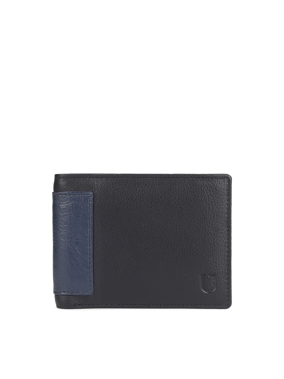 

Urbano Fashion Men Textured Leather Two Fold Wallet, Black