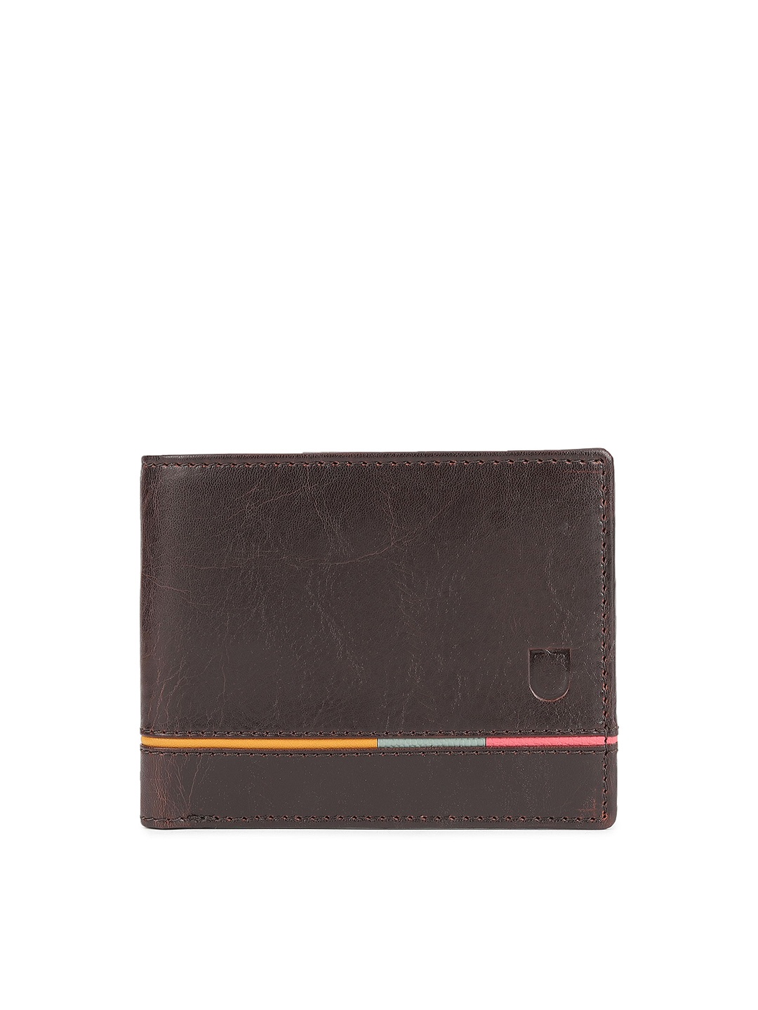 

Urbano Fashion Men Textured Leather Two Fold Wallet, Coffee brown