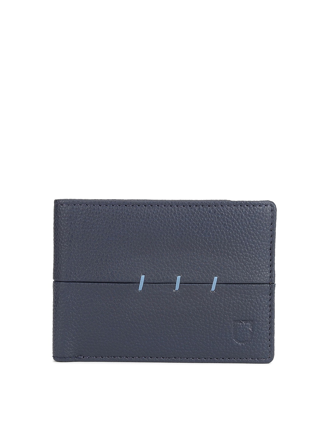 

Urbano Fashion Men Textured Leather Two Fold Wallet, Navy blue