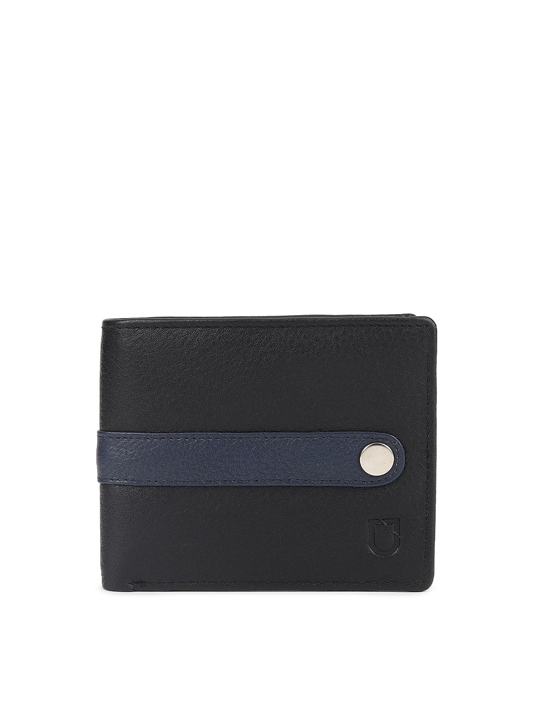 

Urbano Fashion Textured Leather Two Fold Wallet, Black