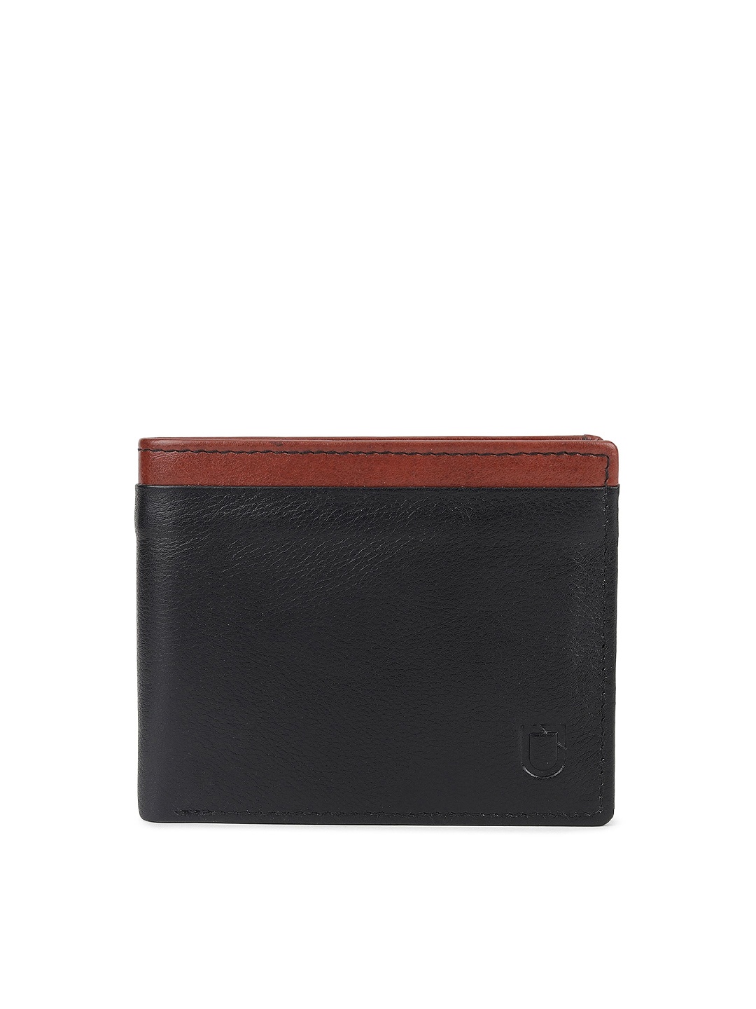 

Urbano Fashion Textured Leather Two Fold Wallet, Black