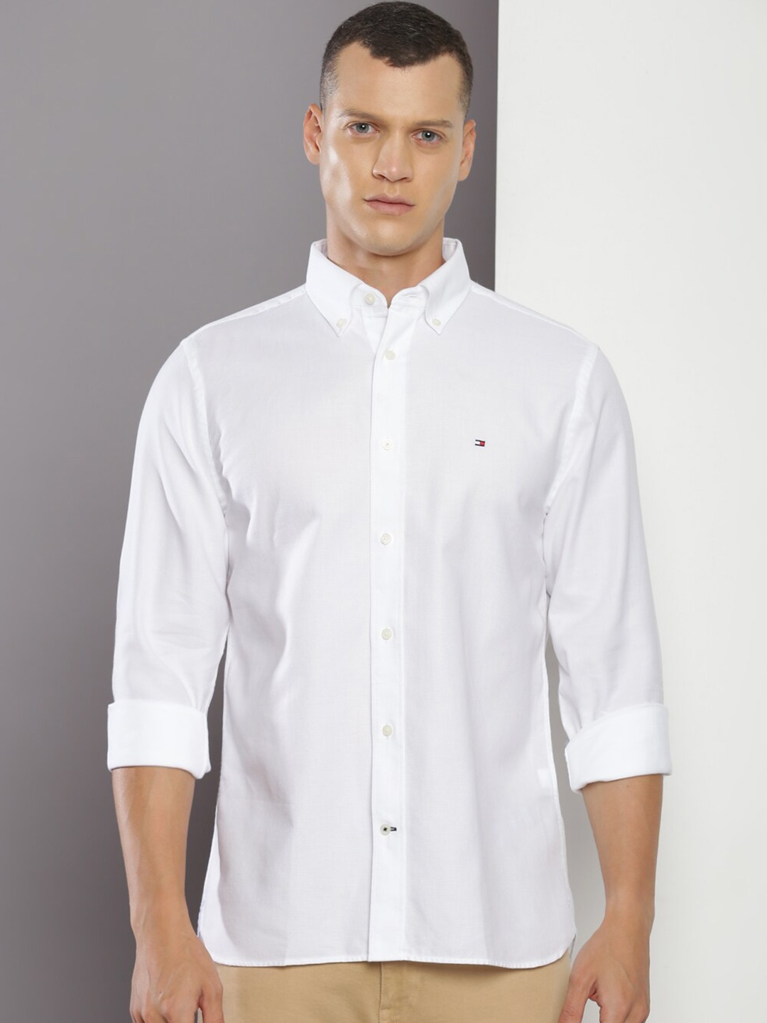 

Tommy Hilfiger Opaque Cotton Casual Shirt, White