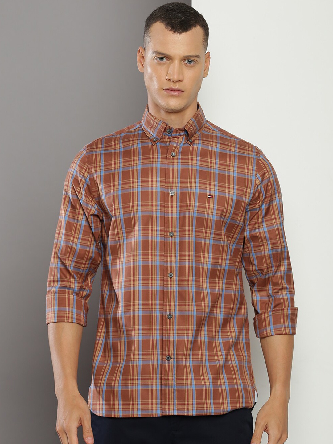 

Tommy Hilfiger Tartan Checked Casual Shirt, Brown