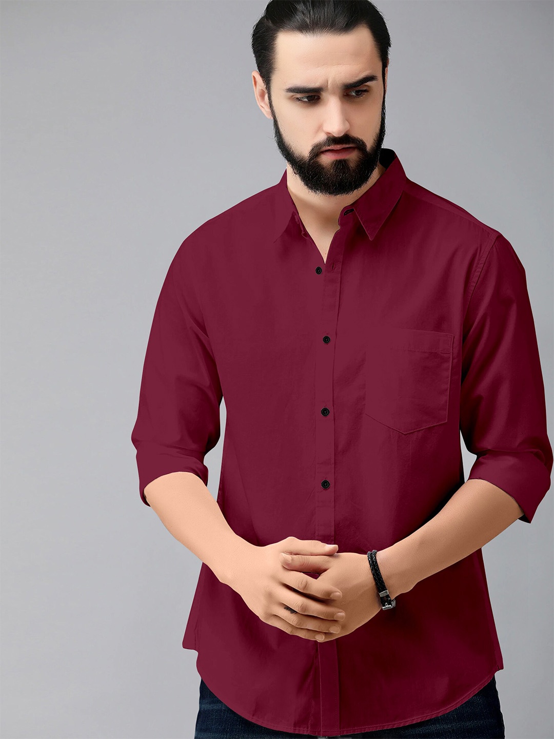 

Jinax Comfort Slim Fit Opaque Casual Shirt, Maroon