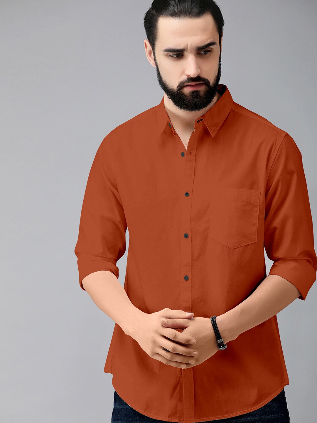 

Jinax Comfort Slim Fit Opaque Casual Shirt, Coral