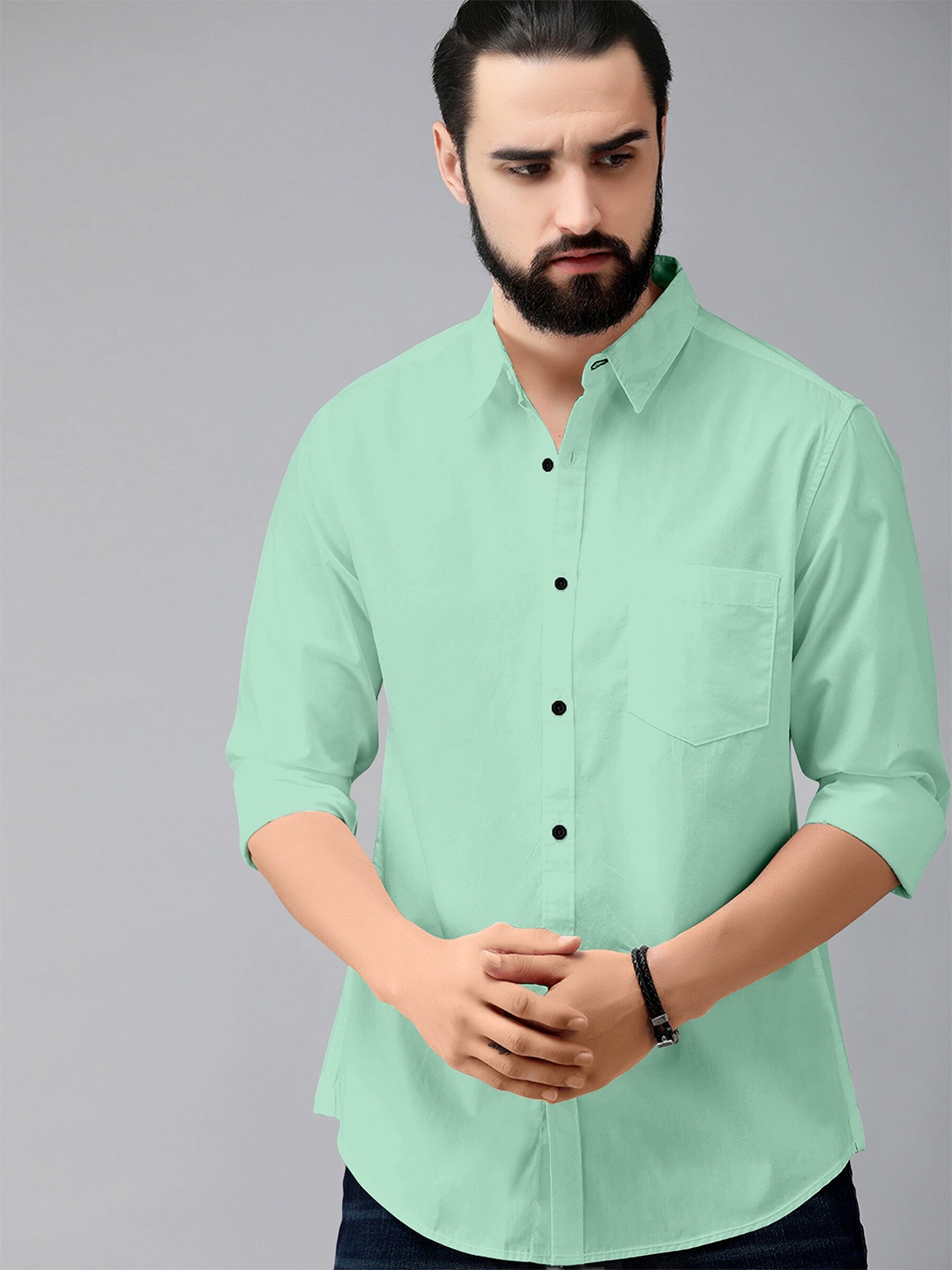 

Jinax Comfort Slim Fit Spread Collar Casual Shirt, Sea green