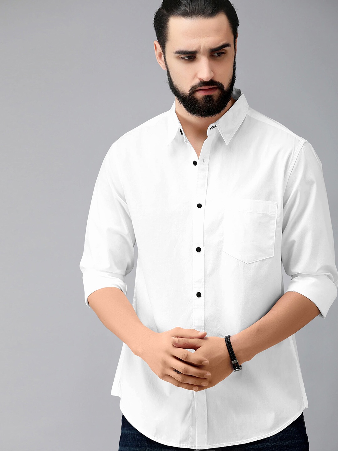 

Jinax Comfort Slim Fit Opaque Casual Shirt, White