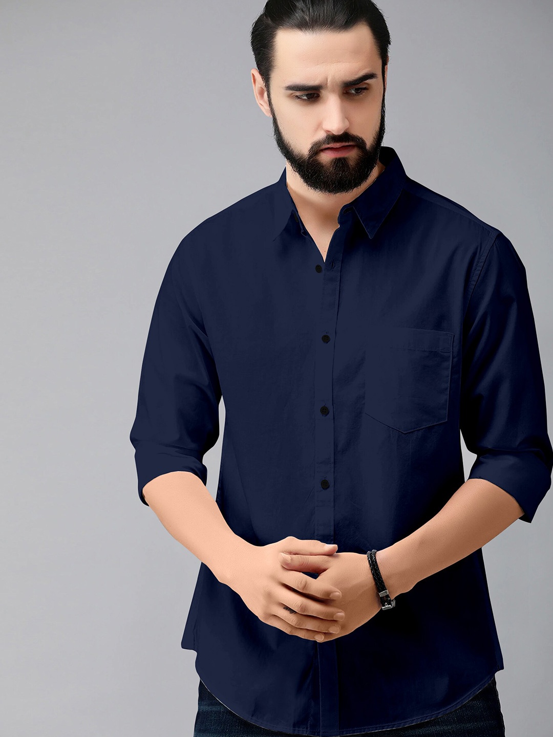 

Jinax Comfort Slim Fit Opaque Casual Shirt, Navy blue