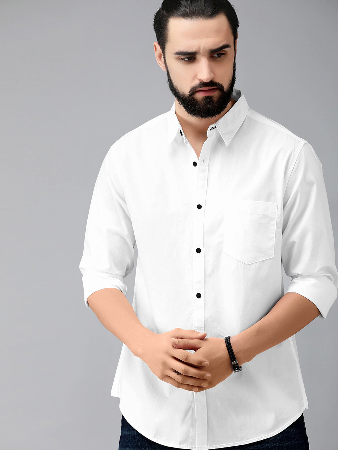 

Jinax Comfort Slim Fit Opaque Casual Shirt, White