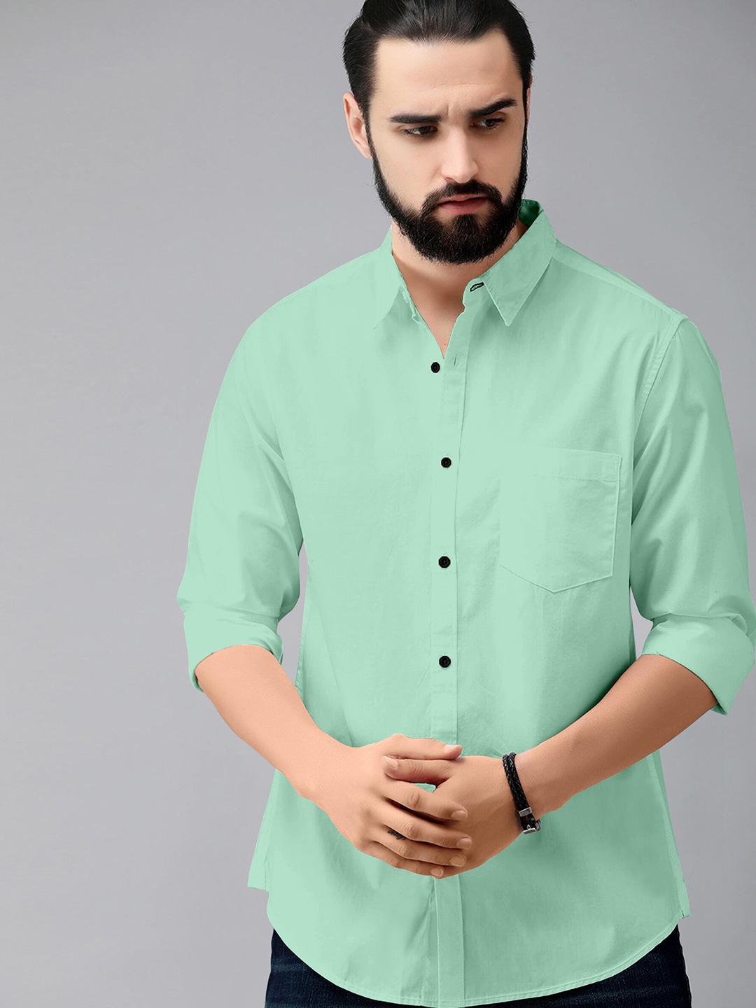 

Jinax Comfort Slim Fit Opaque Casual Shirt, Sea green