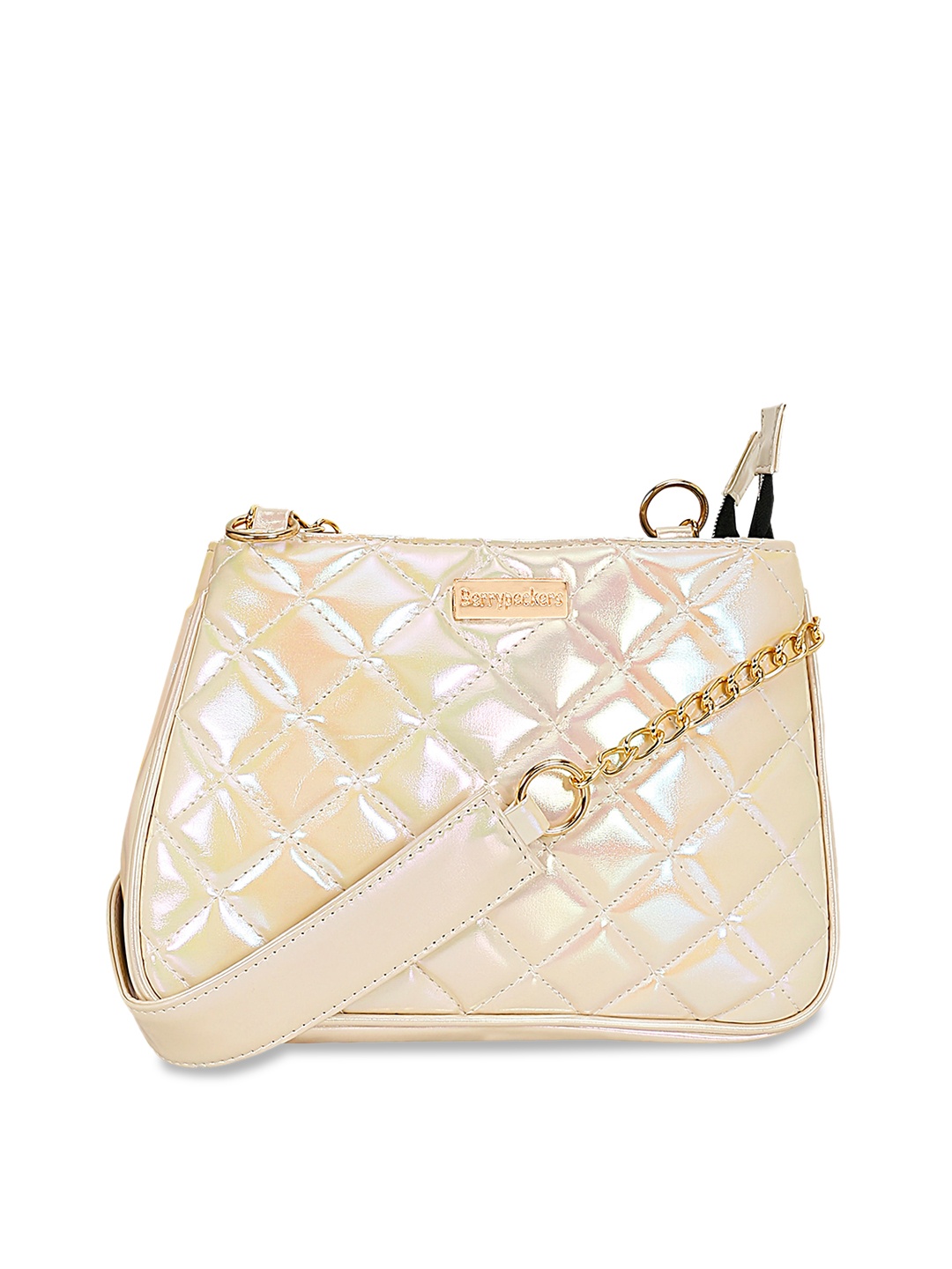 

Berrypeckers Textured Structured Sling Bag with Quilted, Beige