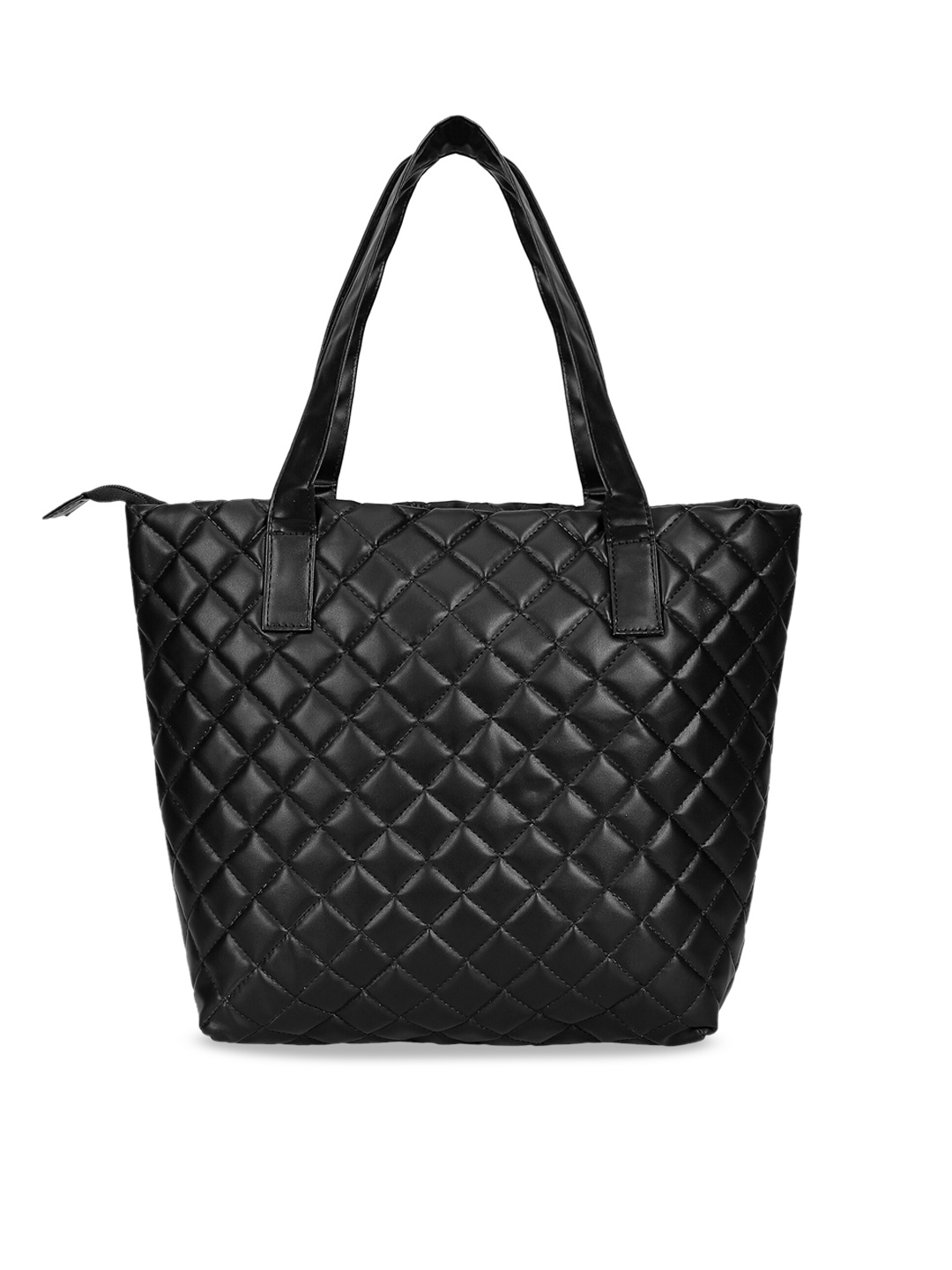 

Berrypeckers Textured Structured Hobo Bag With Quilted, Black