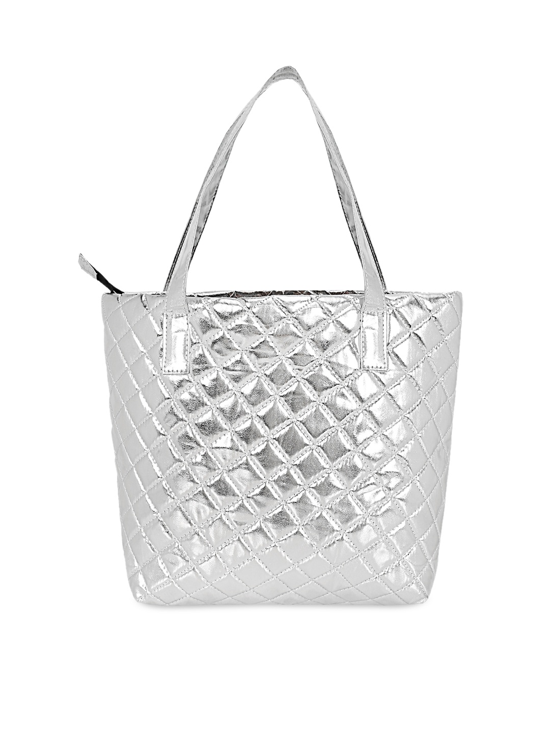 

Berrypeckers Oversized Handheld Bag with Quilted, Silver