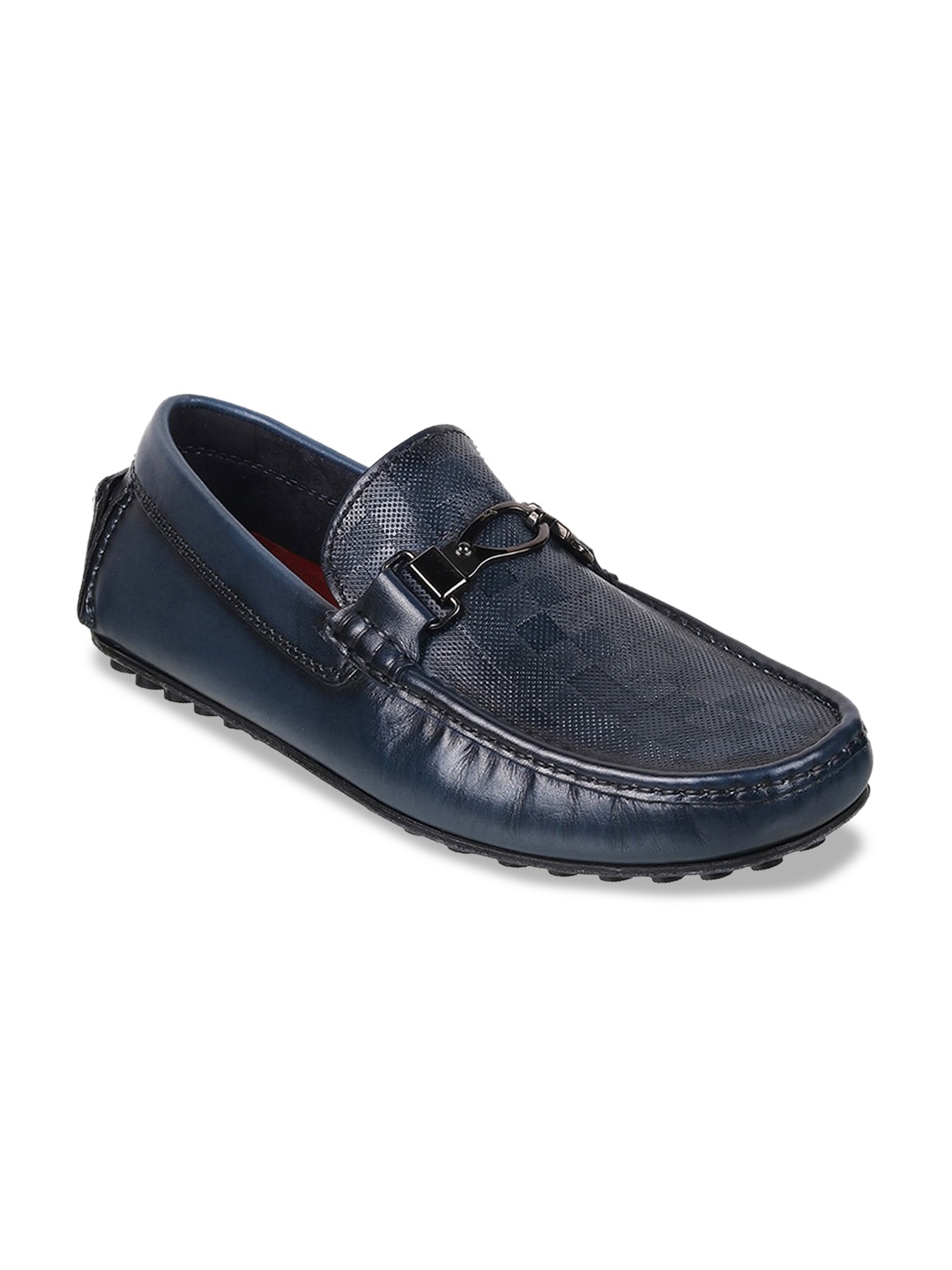 

Metro Men Textured Leather Comfort Insole Horsebit Loafers, Blue