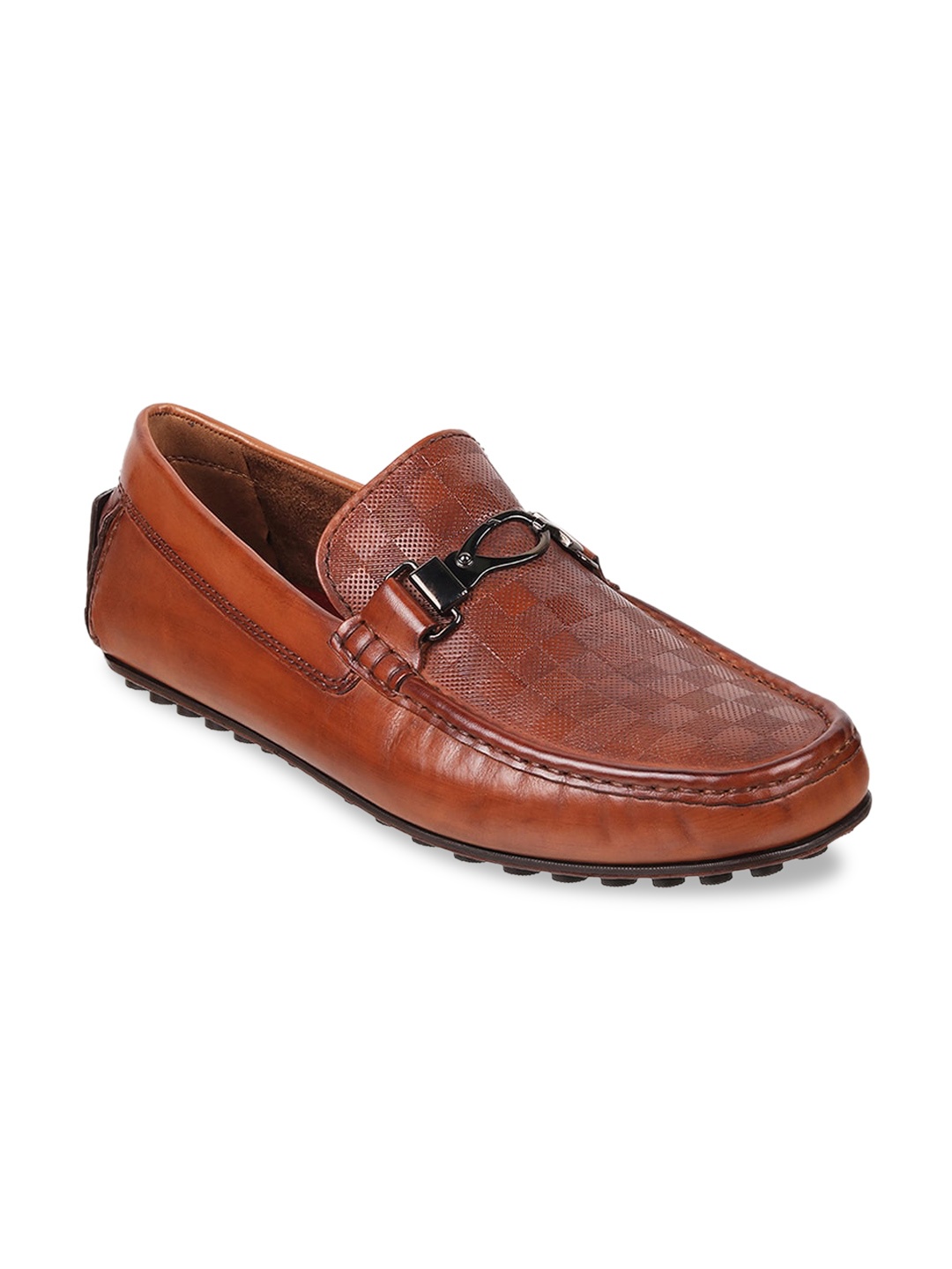 

Metro Men Textured Leather Horsebit Loafers, Tan