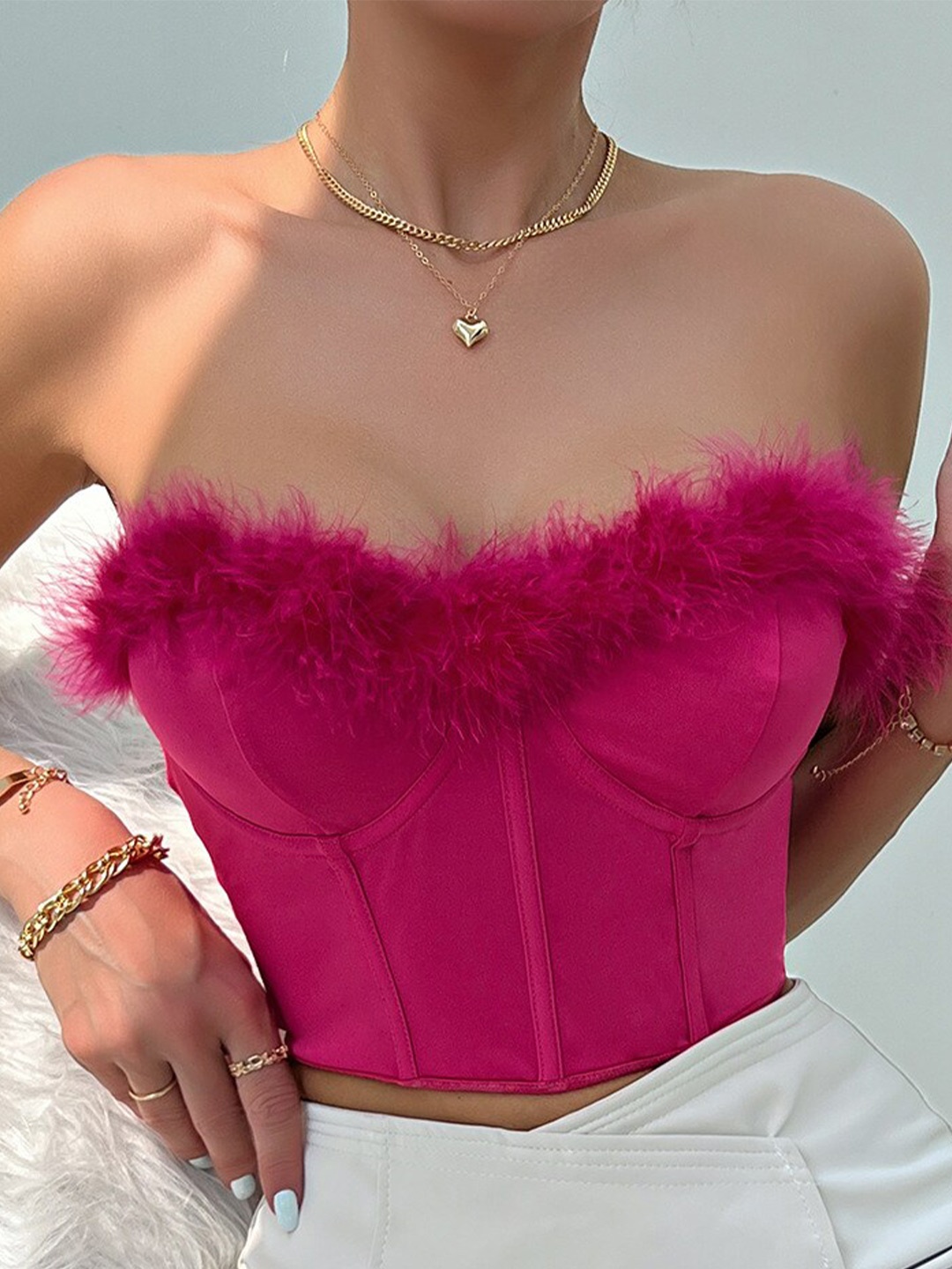 

BoStreet Pink Strapless Tank Top