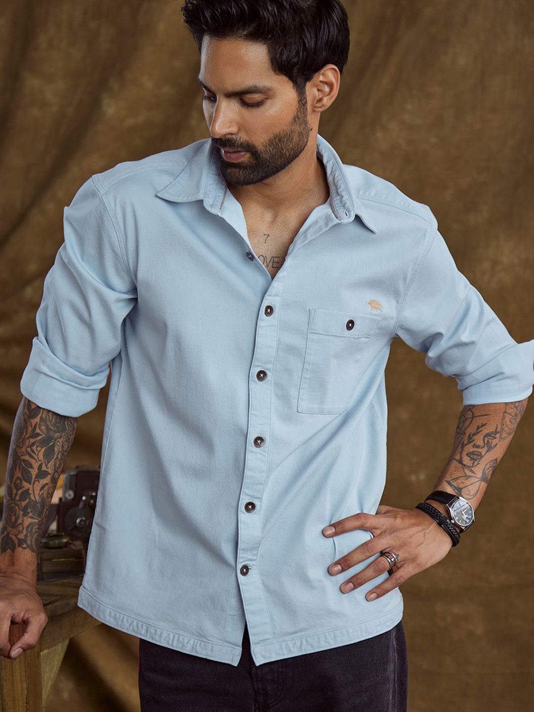

Andamen Premium Spread Collar Regular Fit Cotton Casual Shirt, Blue