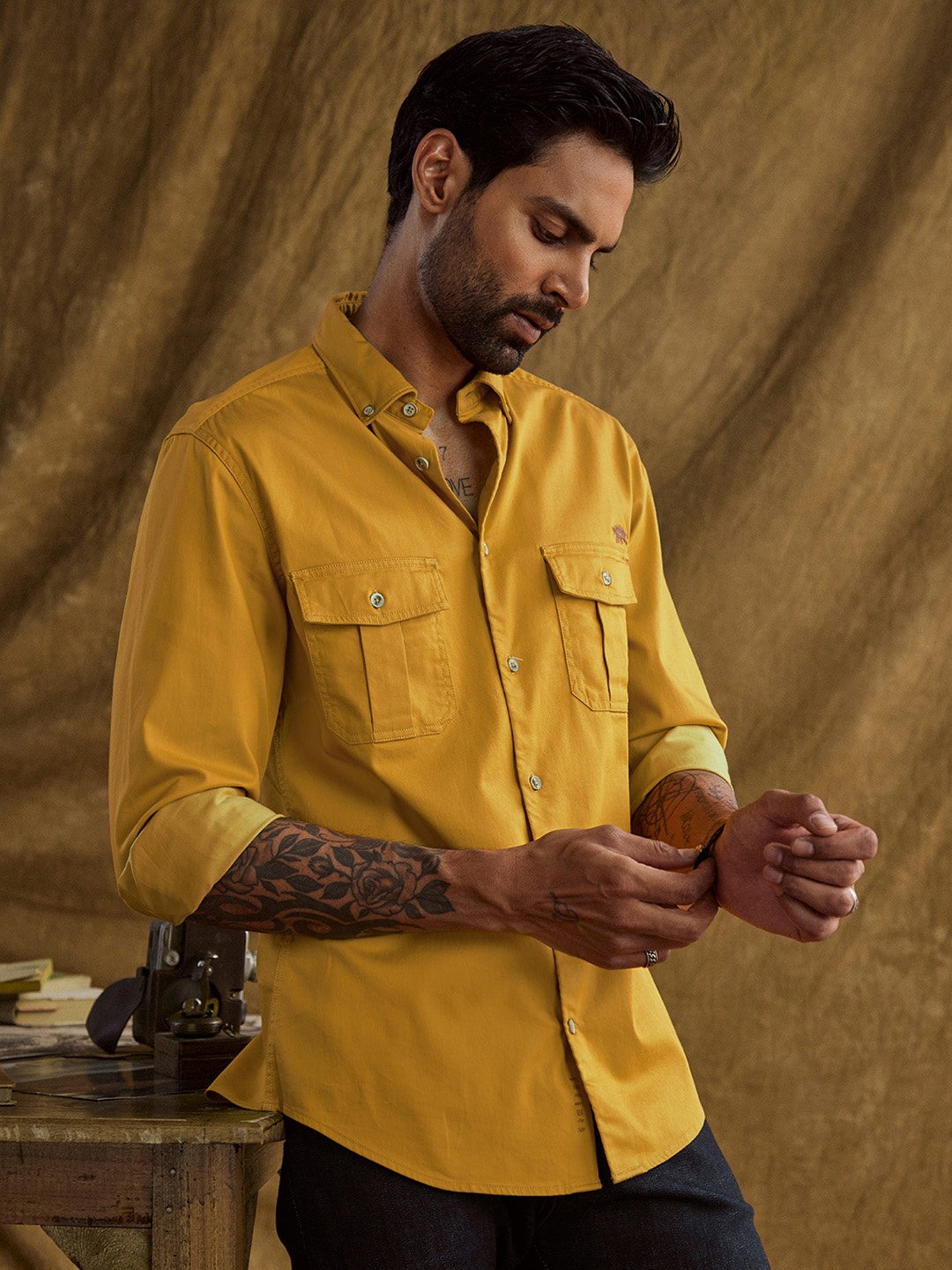 

Andamen Premium Spread Collar Cotton Casual Shirt, Yellow