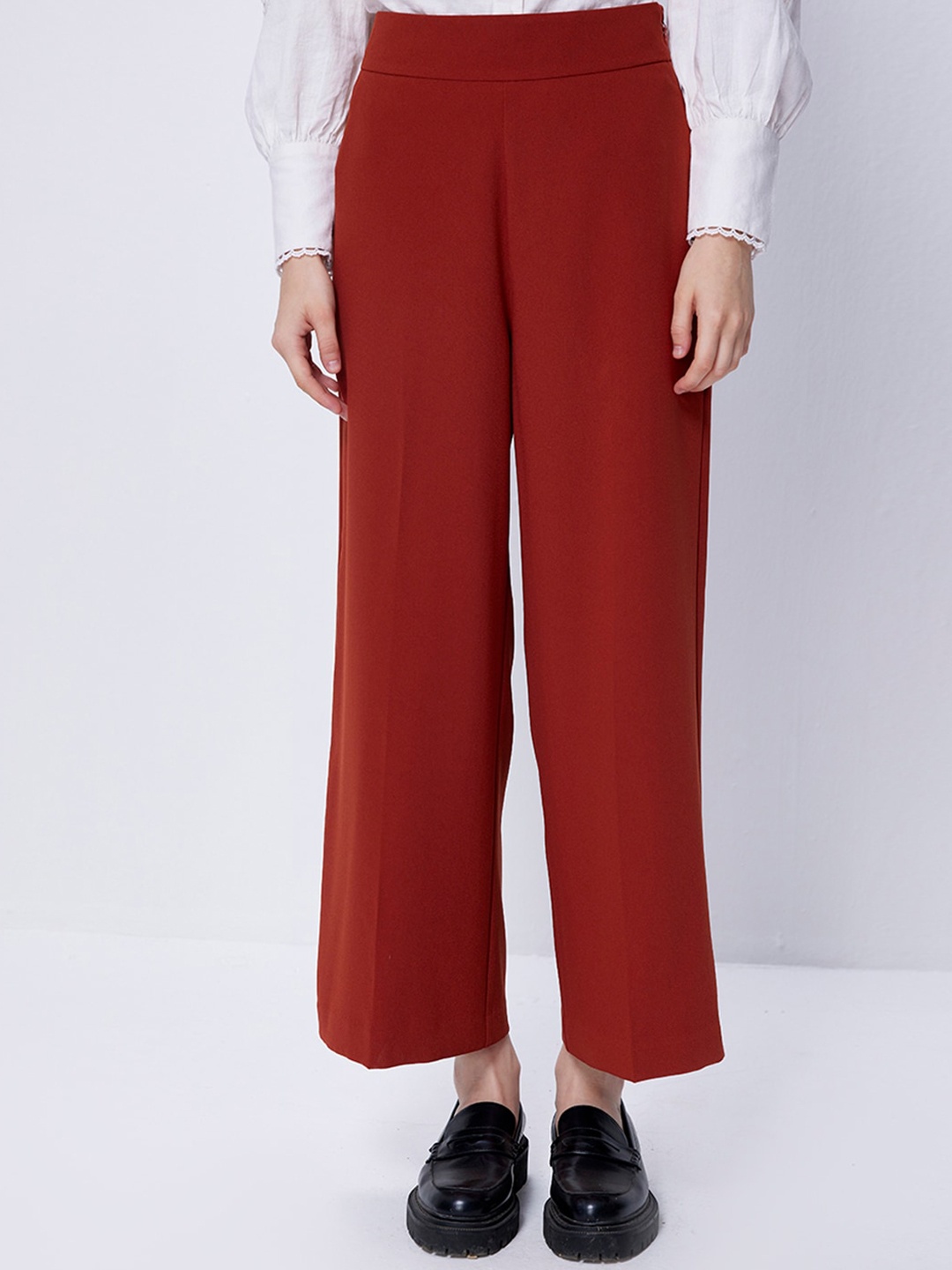 

COVER STORY Women Mid Rise Parallel Trousers, Rust