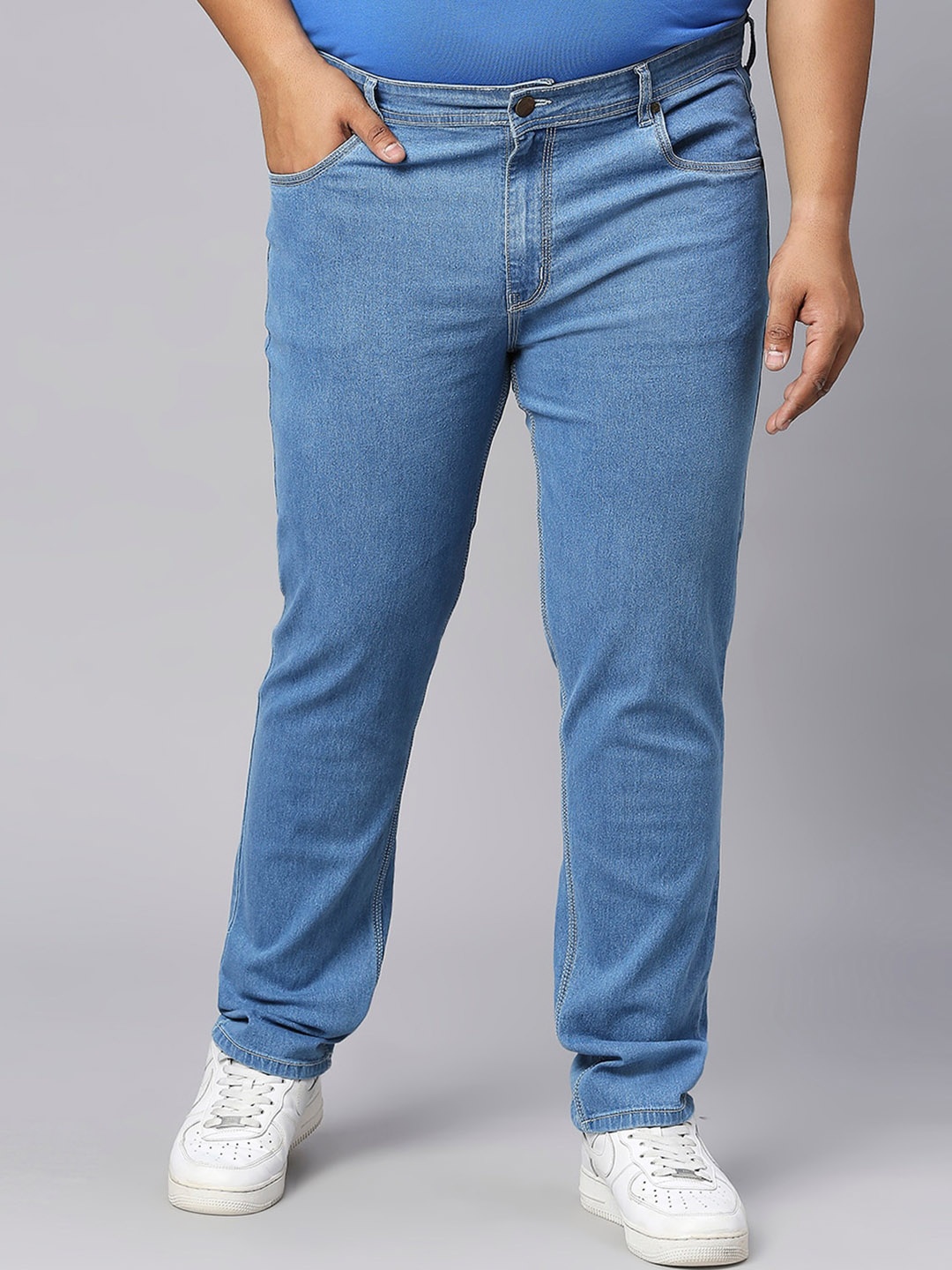 

HJ HASASI Men Plus Size Clean Look Stretchable Jeans, Blue