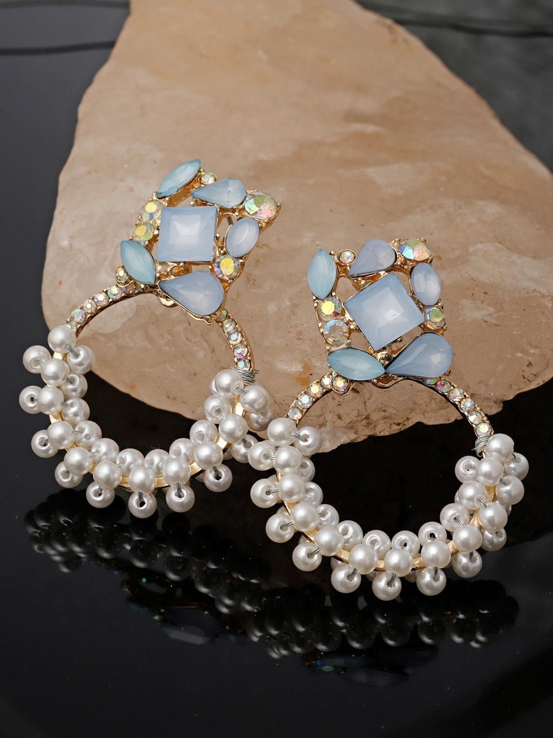 

AVANT-GARDE PARIS Gold-Plated Contemporary Drop Earrings, Blue