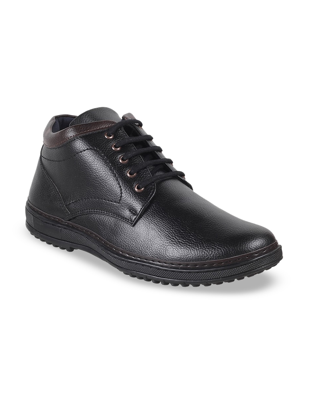 

WALKWAY by Metro Men Textured Comfort Insole Basics Derbys, Black