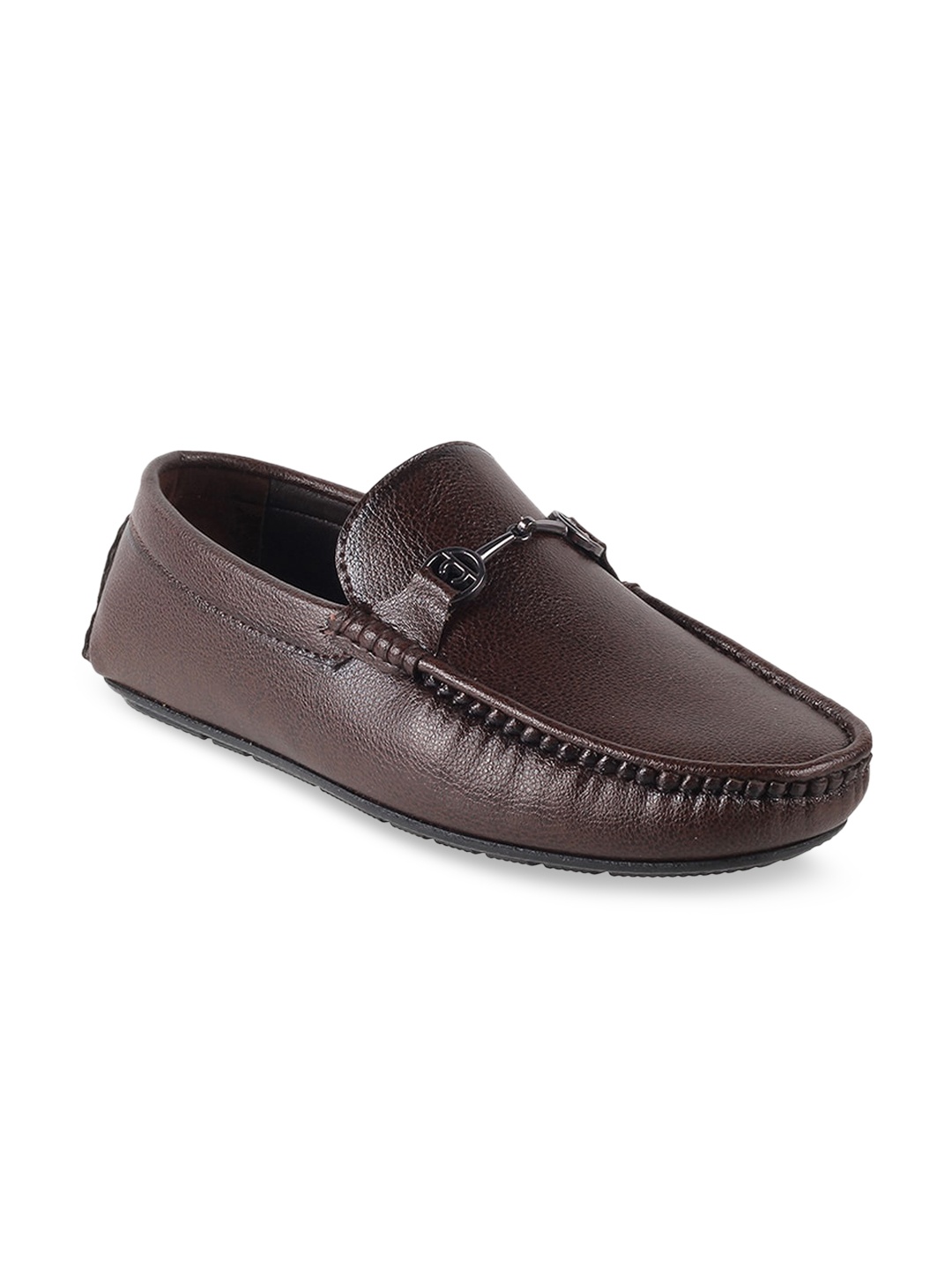 

WALKWAY by Metro Men Textured Comfort Insole Horsebit Loafers, Coffee brown