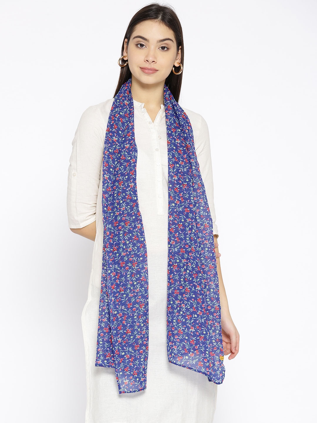 

AURELIA Blue & Green Printed Stole