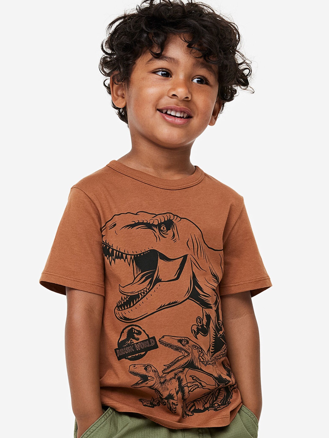 

H&M Boys Printed T-shirt, Brown