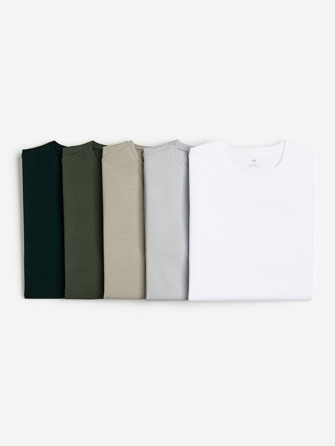 

H&M 5-Pack Slim Fit T-shirts, White