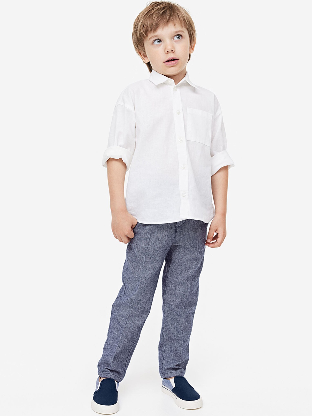 

H&M Boys Cotton Chinos, Blue