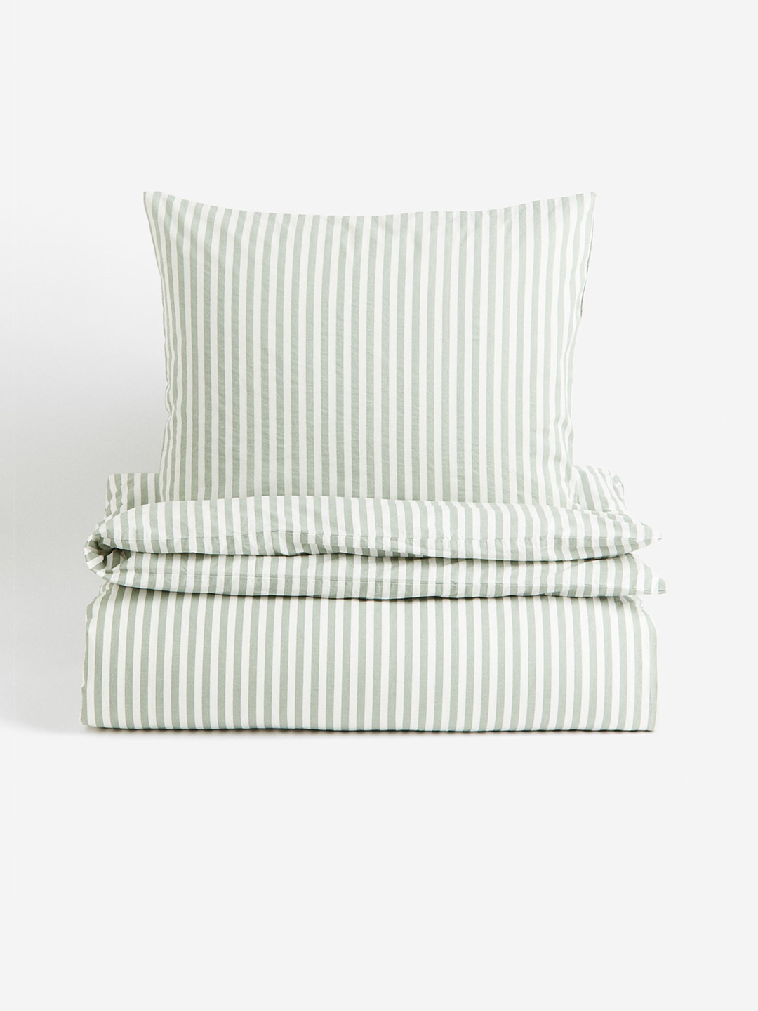 

H&M Green & White Cotton Single Duvet Cover Set