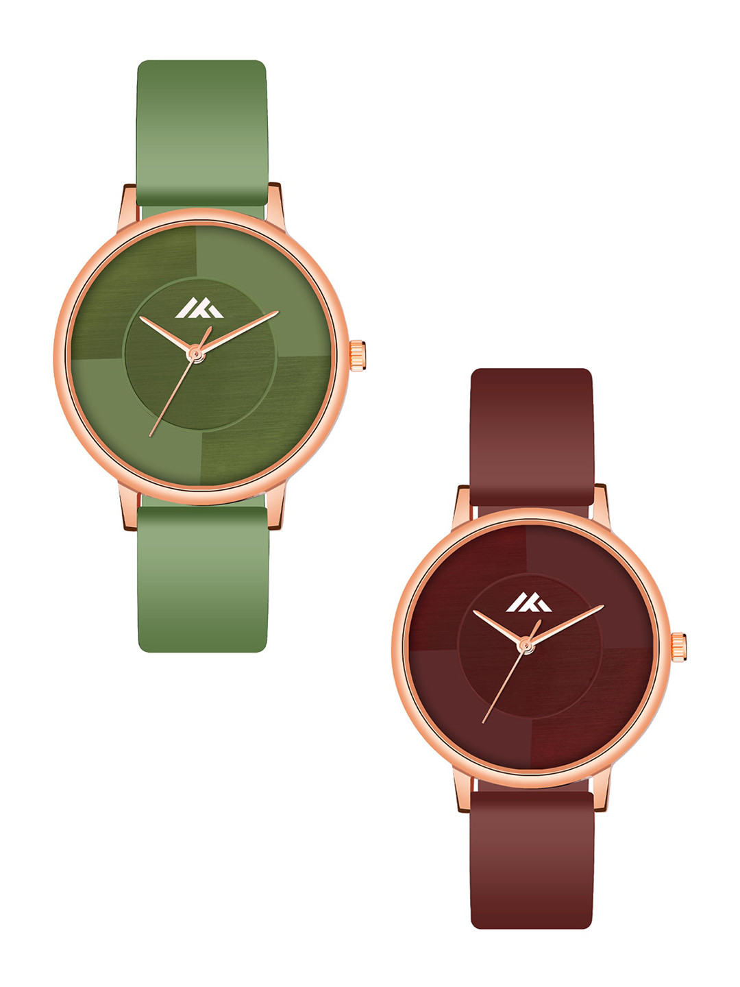 

Shocknshop Women Pack Of 2 Round Analogue Watch MT538-39, Green