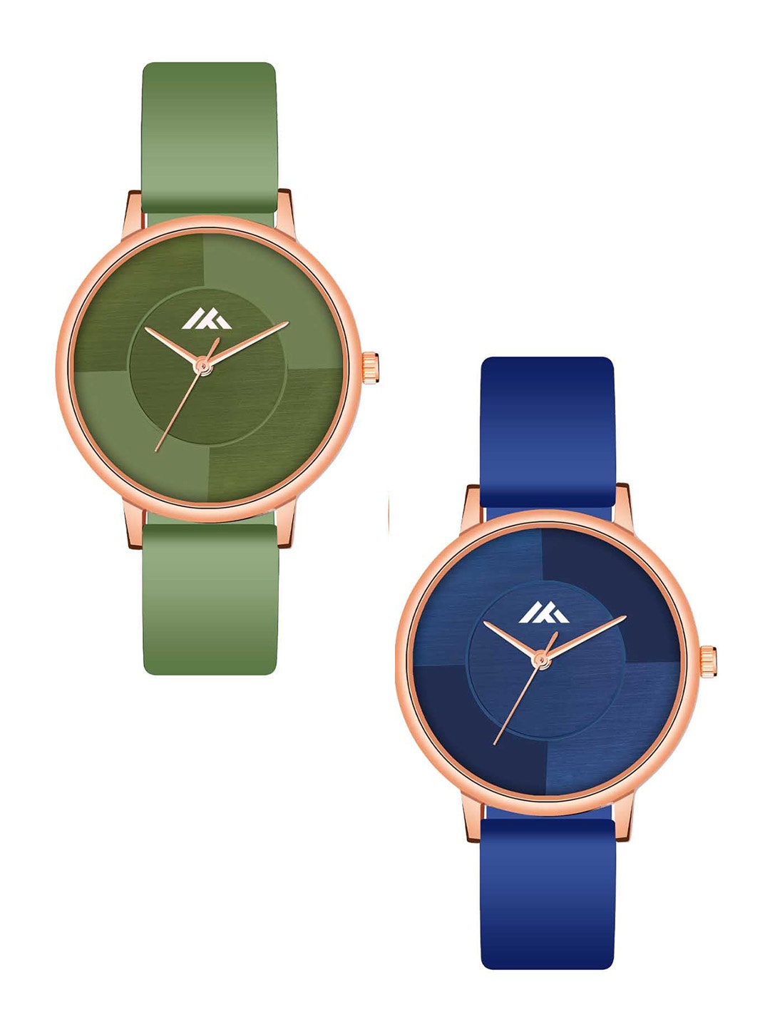 Shocknshop Women Pack Of 2 Round Analogue Watch MT538-40, Green