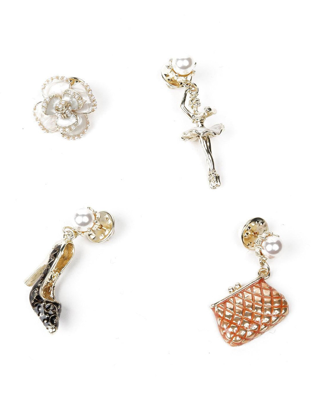 

ODETTE Set Of 4 Minimal Brooch, Gold