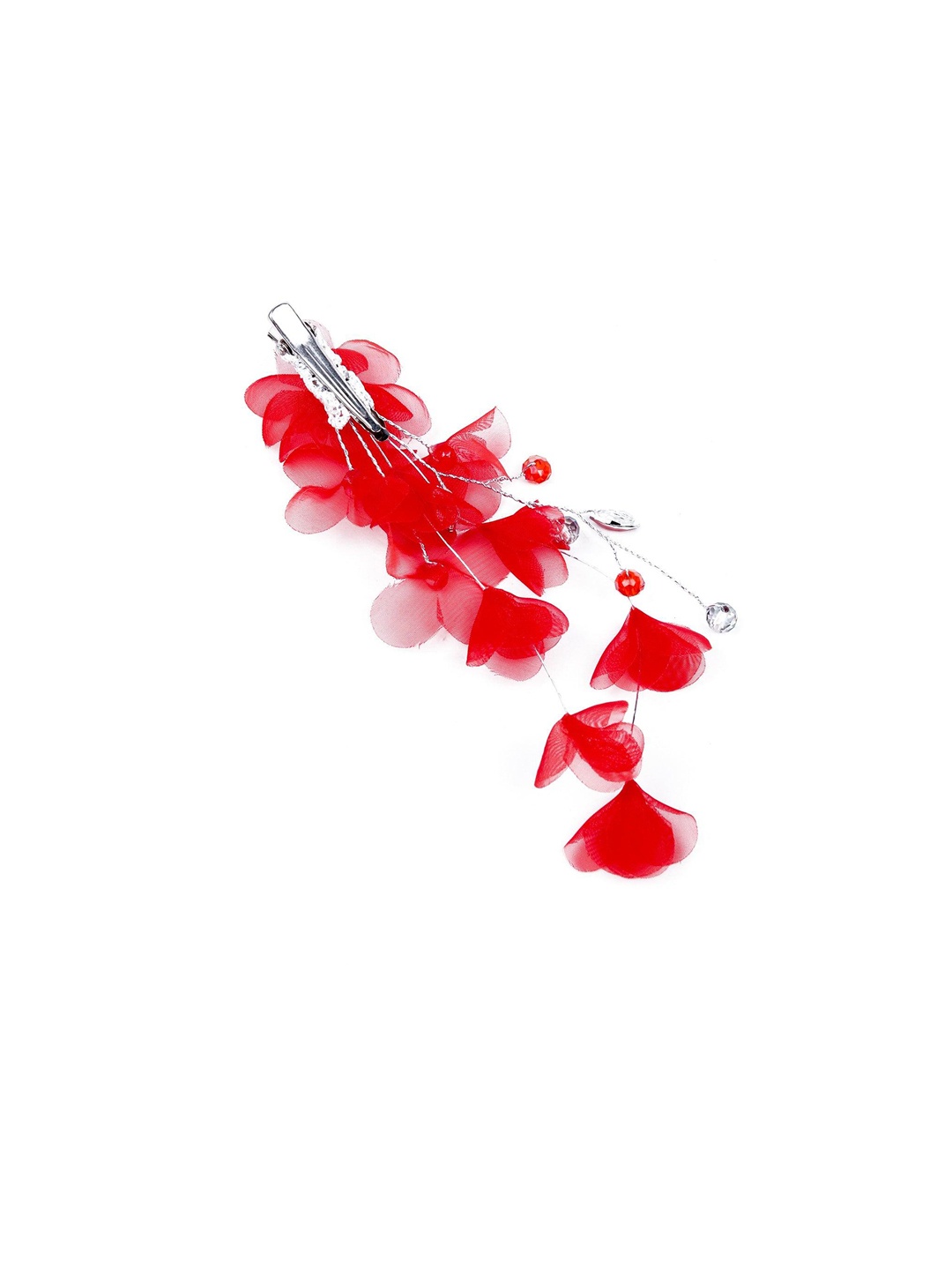 

ODETTE Floral Charm Brooch, Red