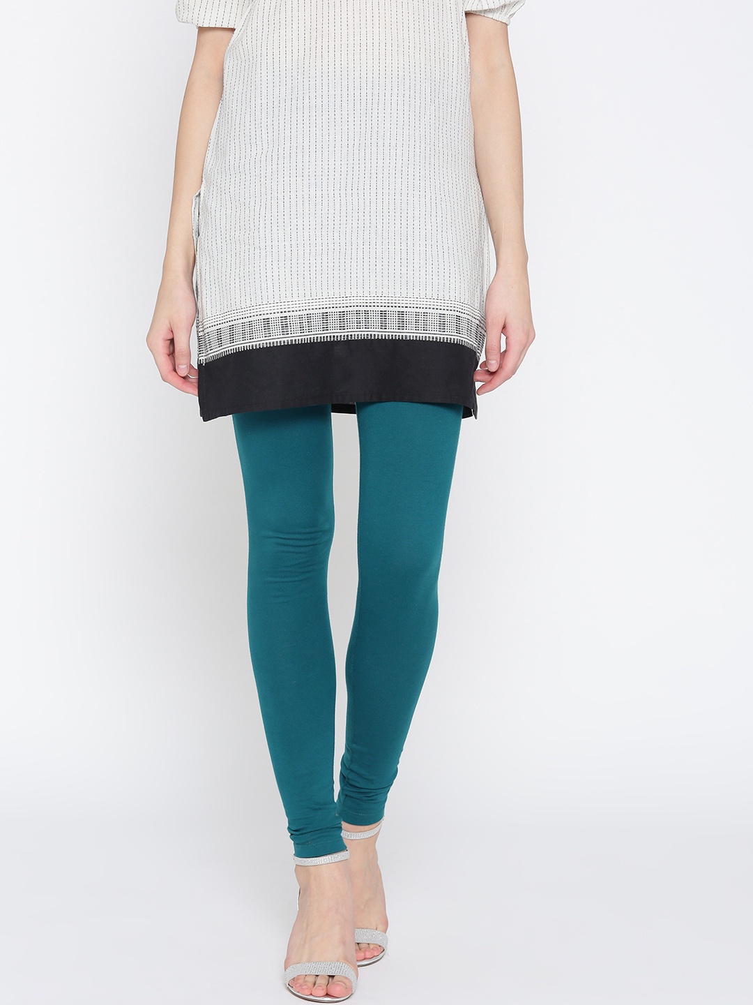 

AURELIA Women Teal Green Churidar Leggings