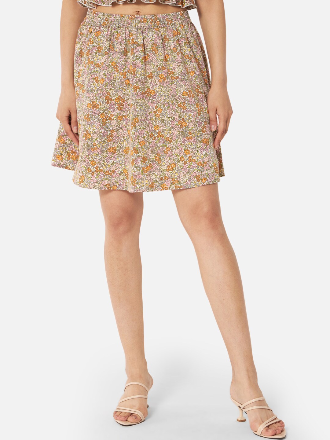 

ALL WAYS YOU Floral Printed A-Line Skirt, Brown