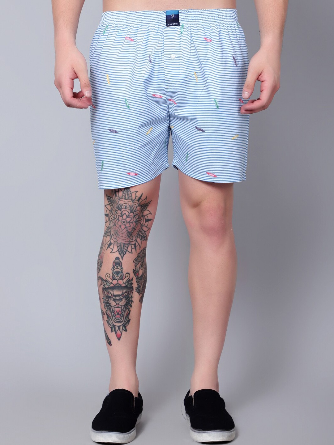 

BAWERIN Printed Pure Cotton Breathable Boxers 11, Blue