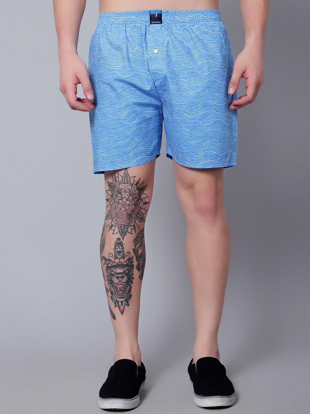 

BAWERIN Printed Pure Cotton Breathable Boxers 8, Blue