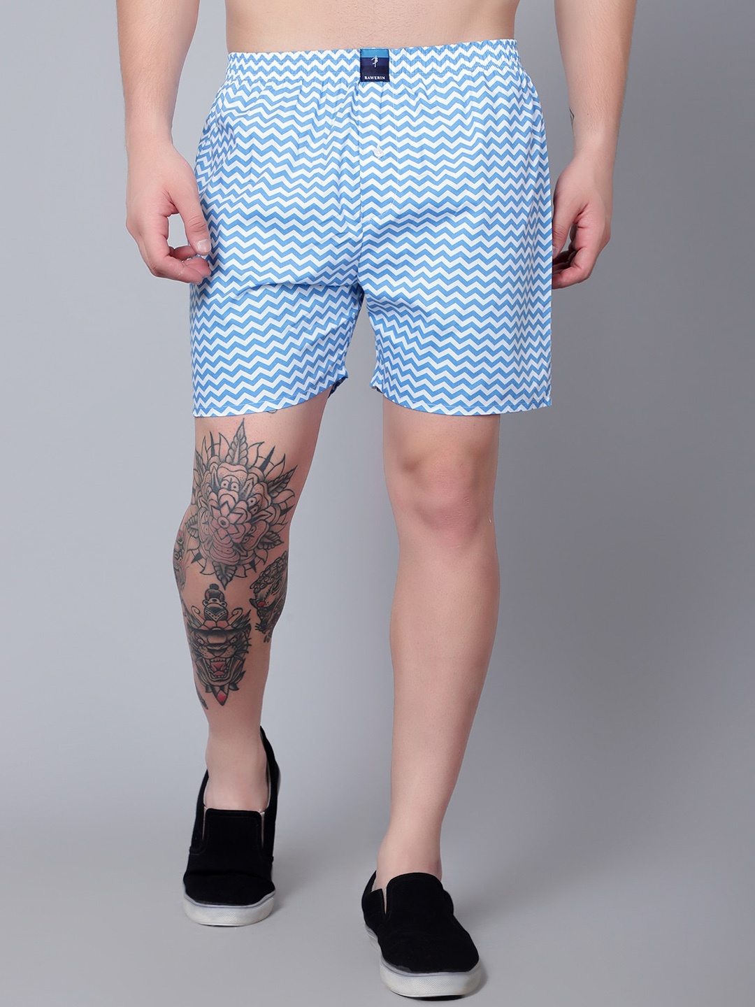 

BAWERIN Printed Pure Cotton Breathable Boxers 12, White