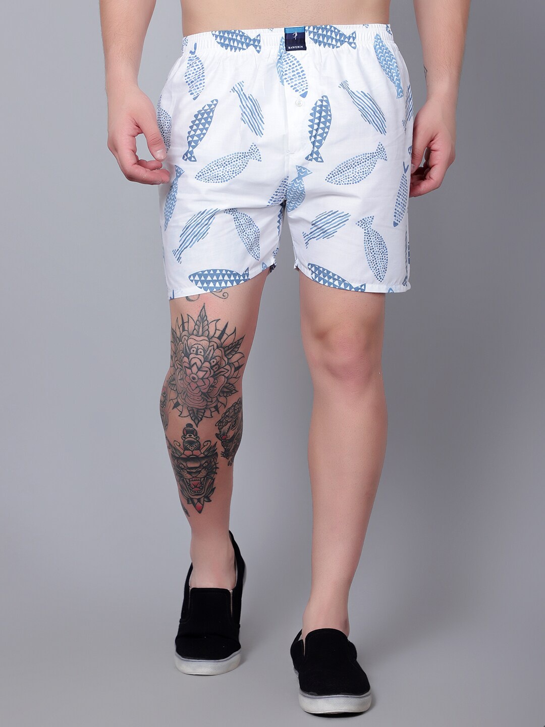 

BAWERIN Printed Pure Cotton Breathable Boxers 2, White