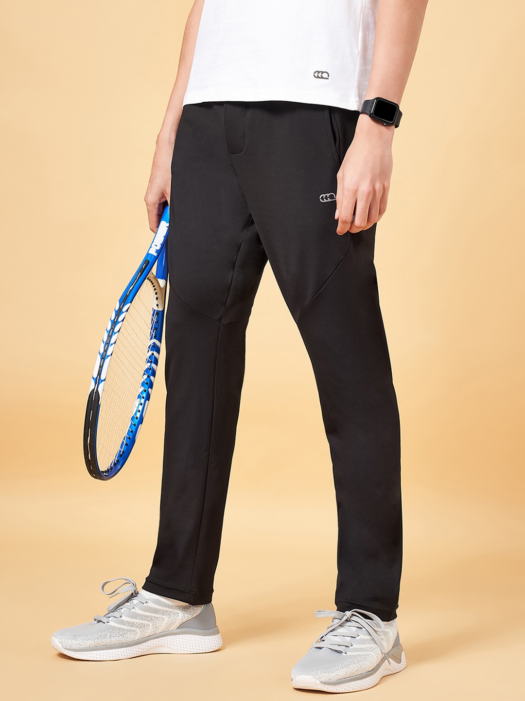 

Ajile by Pantaloons Men Slim Fit Mid-Rise Track Pants, Black