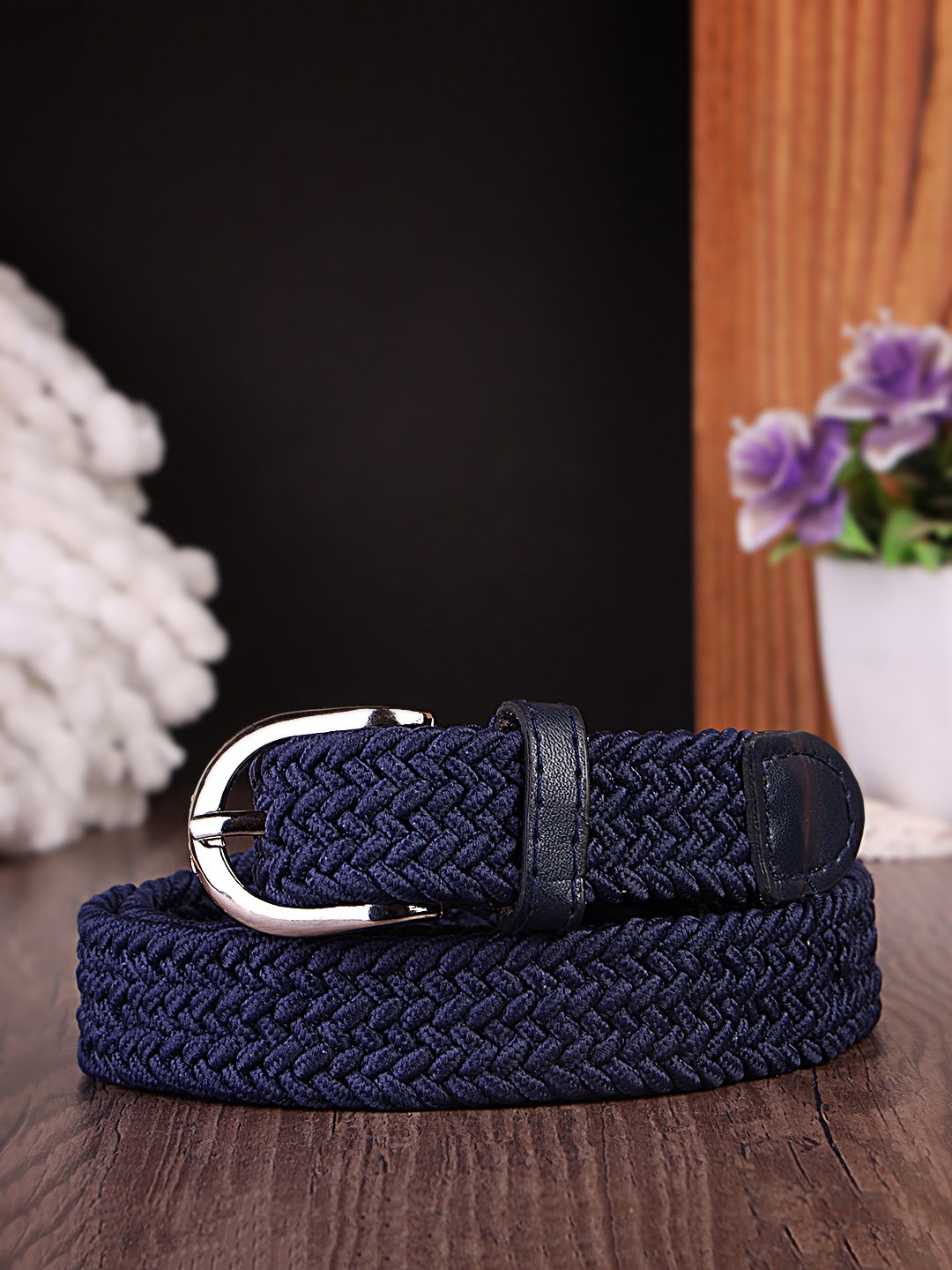

Kastner Women Braided Slim Stretchable Belt, Blue