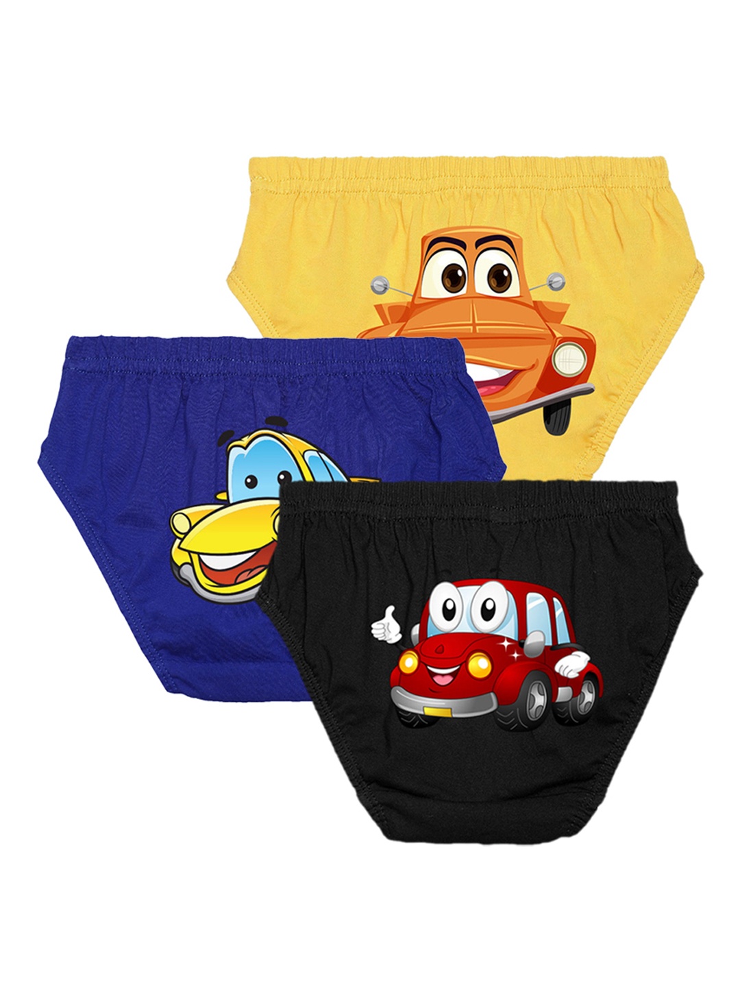 

NUSYL Boys Pack Of 3 Printed Pure Cotton Basic Briefs NUBCBRFPO3.0081, Black