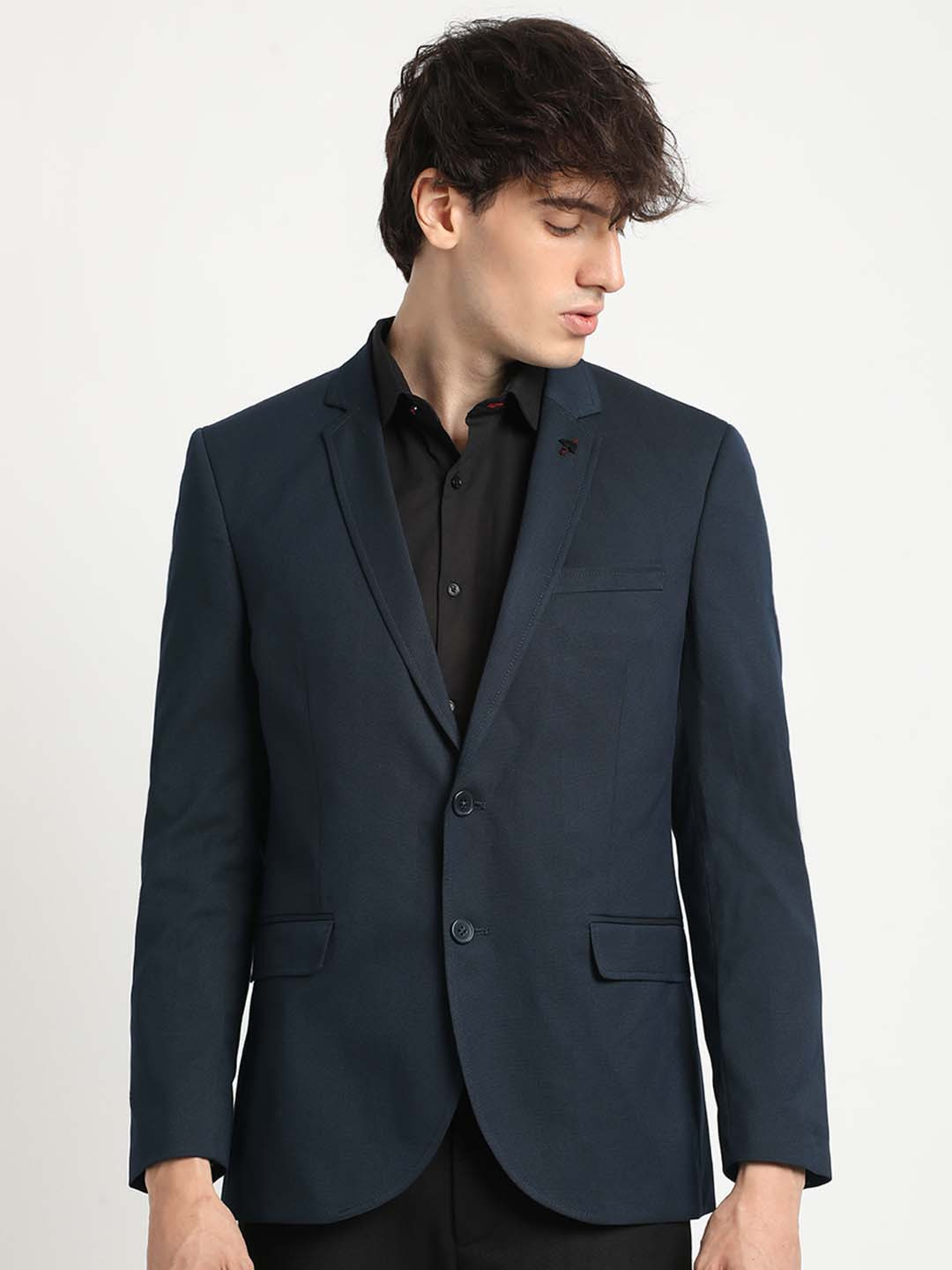 

THE BEAR HOUSE Tailored Fit Single Breasted Formal Blazer, Blue